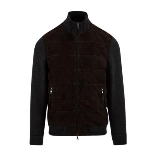 The Jack Leathers Brun Läderjacka Jasper Knit 618 Black, Herr