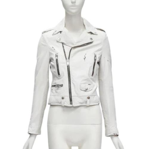 Saint Laurent Vintage Pre-owned Läder ytterklder White, Dam