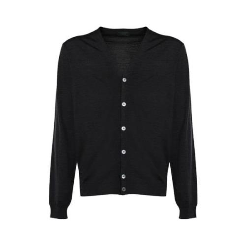 Zanone Svart V-ringad Cardigan Black, Herr