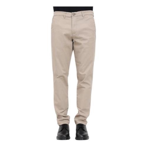 Selected Homme Beige Slim Fit Byxor med Dragkedja och Knappstängning B...