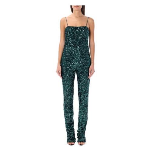 Rotate Birger Christensen Teal Sequins Bodysuit Green, Dam