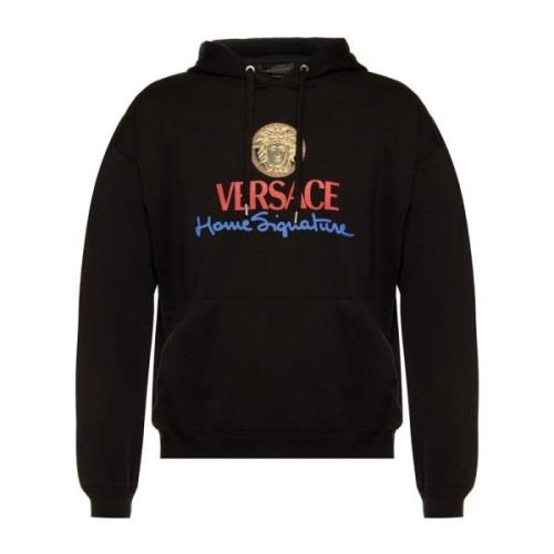 Versace Logo Hoodie Black, Herr