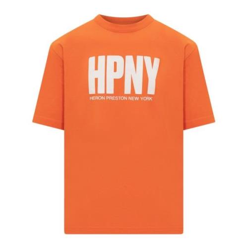 Heron Preston Orange Logo Print T-shirt Orange, Herr