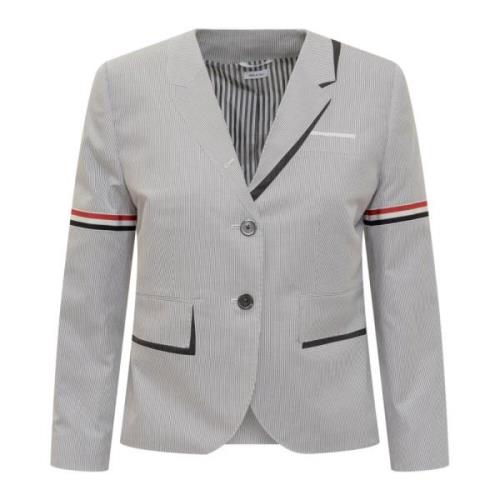 Thom Browne Stilren Single-Breasted Blazer Gray, Dam