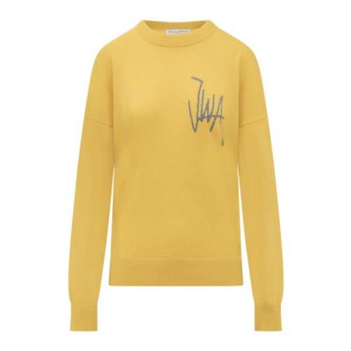 JW Anderson Stilren Crew Neck Sweater Yellow, Dam