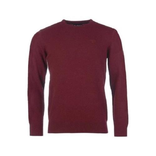 Barbour Klassisk Lambwool Crewneck Tröja Red, Herr