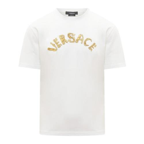Versace Kortärmad T-shirt med rund hals White, Herr