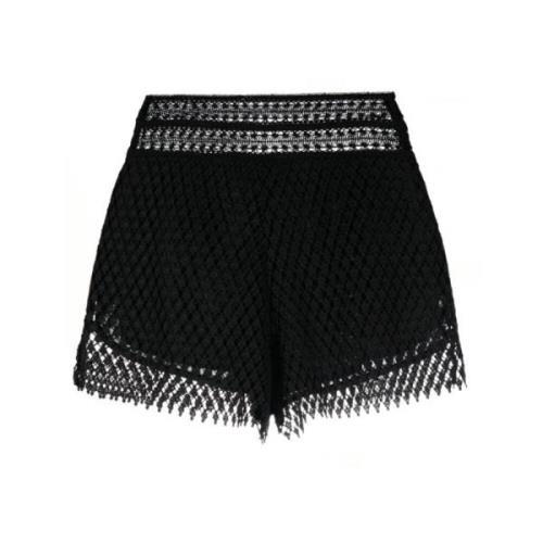 Ermanno Scervino Svarta Bomulls Broderie Anglaise Mini Shorts Black, D...