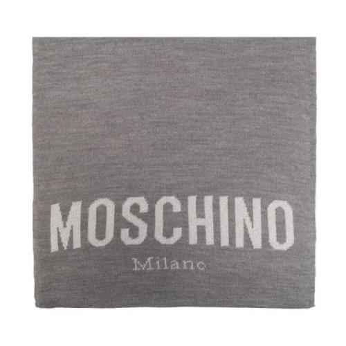 Moschino Grått Logoschal Gray, Dam