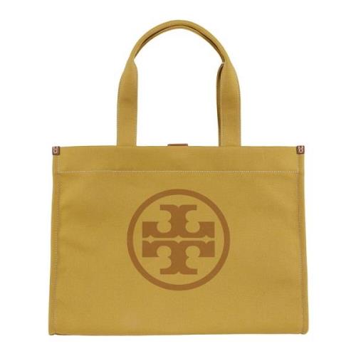 Tory Burch Ella Canvas Tote Väska Yellow, Dam