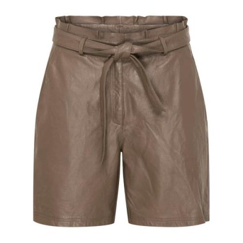 Btfcph Höga skinnshorts med hög midja Brown, Dam