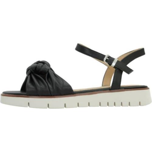 Mtng Snygga Platta Sandaler med Spänne Black, Dam