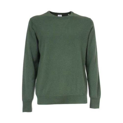 Aspesi Cashmere Ribbstickad Crewneck Tröja Green, Herr