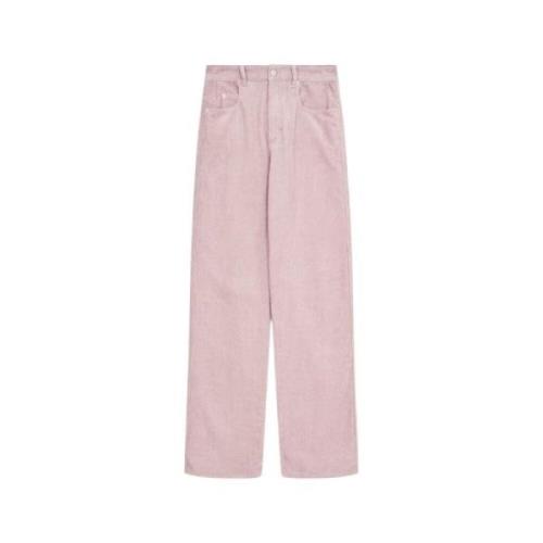 Isabel Marant Étoile Stiliga Straight Byxor för Kvinnor Pink, Dam