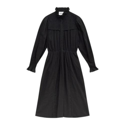 Isabel Marant Étoile Svart Bomull Midi Klänning Black, Dam