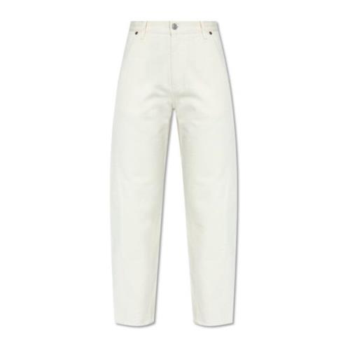 Victoria Beckham Jeans med böjda sömmar Beige, Dam