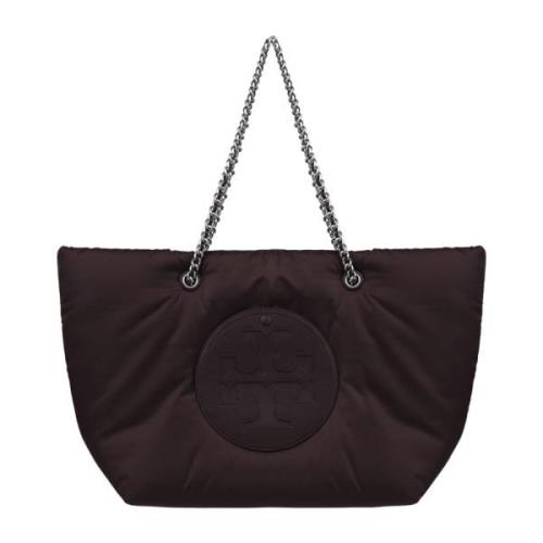 Tory Burch Ella Logo-Patch Toteväska Purple, Dam