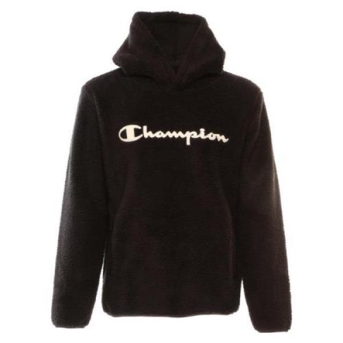 Champion Svart Fleecehoodie med Stor Logga Black, Herr