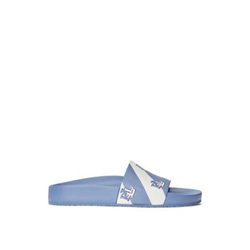 Ralph Lauren Audrina Logo Slides Sandaler Blue, Dam