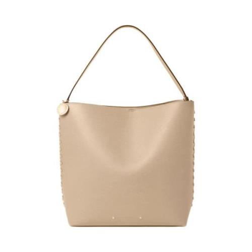 Stella McCartney Präglad Grainy Toteväska Beige, Dam