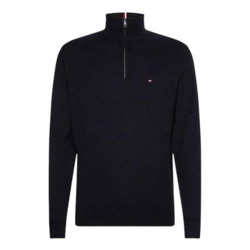 Tommy Hilfiger Demi Zip Tröja i Bomullskashmirblandning Black, Herr