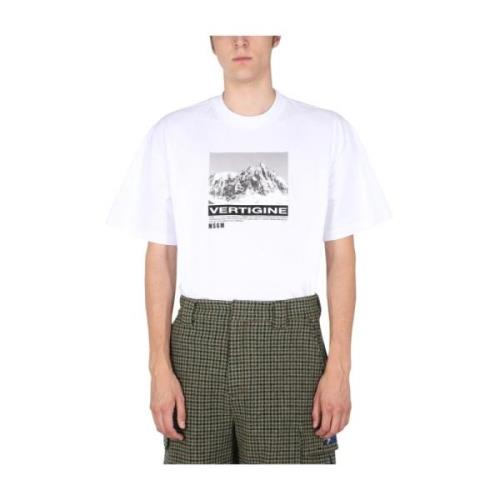 Msgm T-shirt med deltryck White, Herr