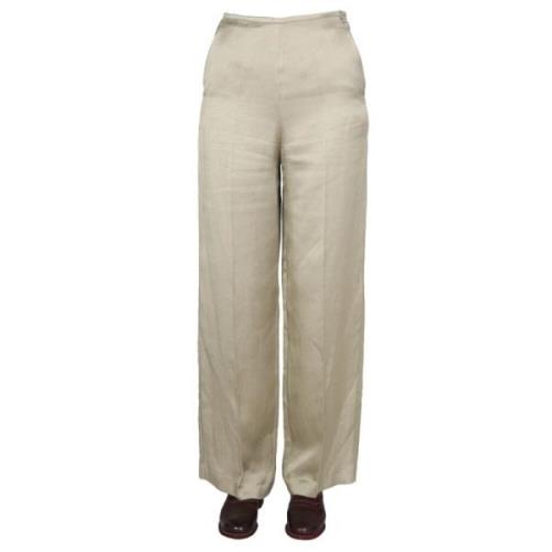 Alysi Wide Trousers Beige, Dam