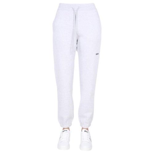 Msgm Joggingbyxor MED Logotryck Gray, Dam