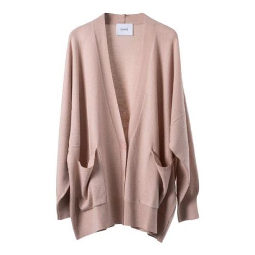 Nude Lyxig Ullblandning Oversize Kofta Pink, Dam