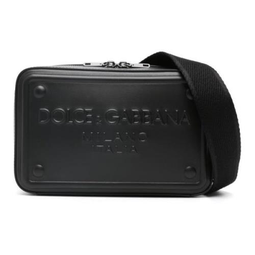 Dolce & Gabbana Svart Läder Axelväska Black, Herr