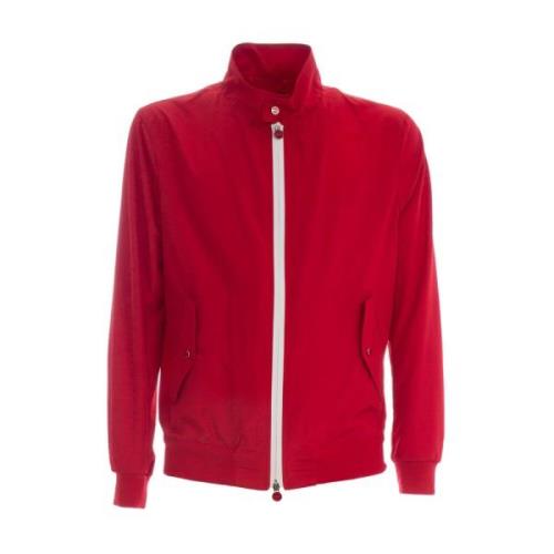 Kiton L?ng Kragejacka med Röda Tryckknappar Red, Herr