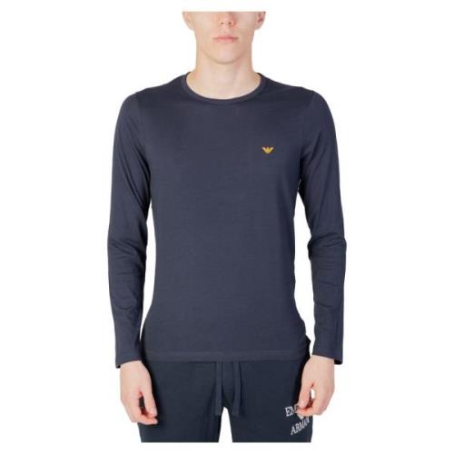 Emporio Armani Bomull Långärmad Topp Blue, Herr