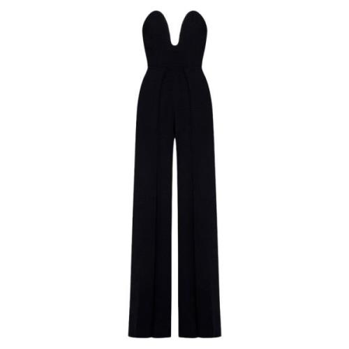 Solace London Elegant U-ringad Jumpsuit Black, Dam
