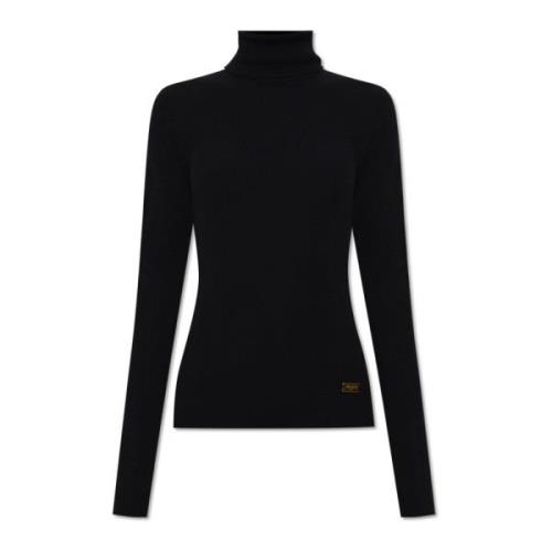 Balmain Ull turtleneck tröja Black, Dam