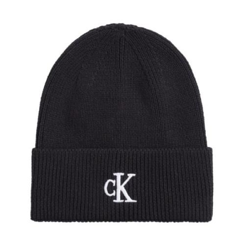 Calvin Klein Jeans Svart Logo Beanie Black, Dam