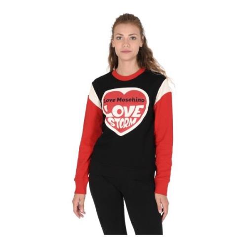 Love Moschino Multifärgad Bomullssweatshirt Multicolor, Dam