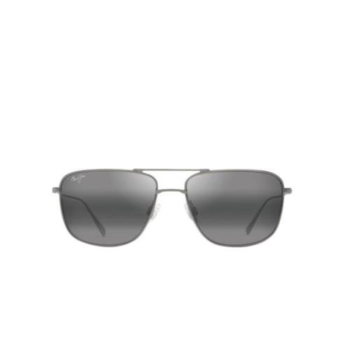 Maui Jim Unisex Fyrkantiga Solglasögon med Grå Matt Titanram Gray, Uni...