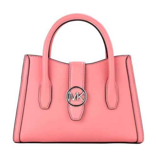 Michael Kors Lyxig Tea Rose Top Zip Satchel Crossbody Väska Pink, Dam