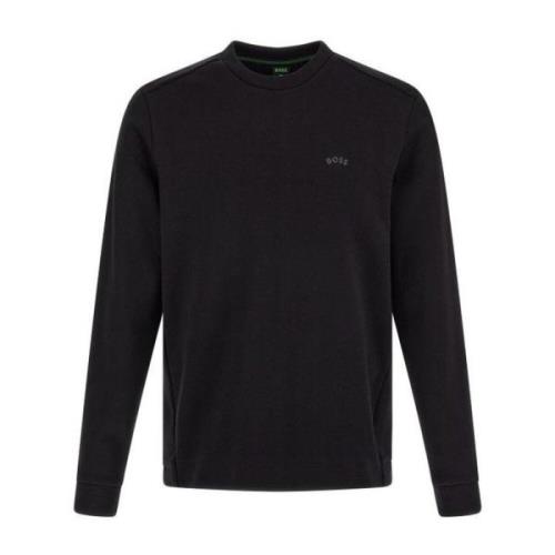 Hugo Boss Svart Rund Hals Sweatshirt med Logodetaljer Black, Herr