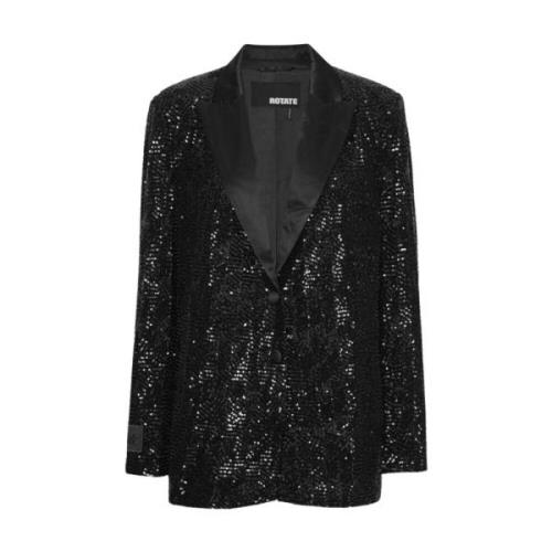 Rotate Birger Christensen Paljetter Oversized Jacka Black, Dam