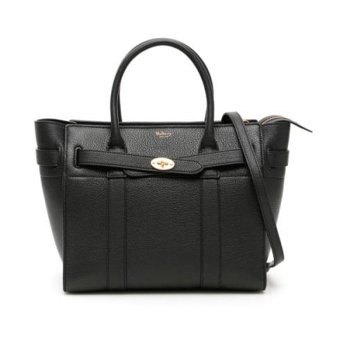 Mulberry Small Zipped Bayswater Väska Black, Dam