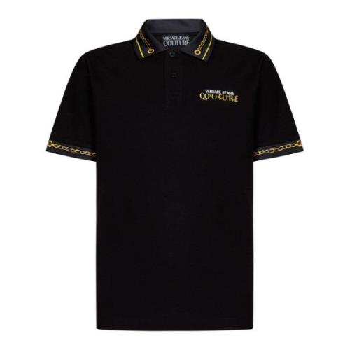 Versace Jeans Couture Logo Chain Polo Svart Black, Herr