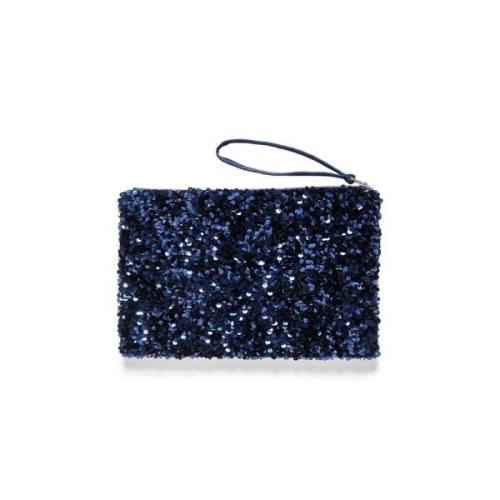 Part Two Midnight Sail Paillett Clutch Blue, Dam