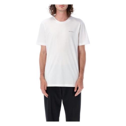 Marni Vit Mini Logo T-Shirt - Herrmode White, Herr