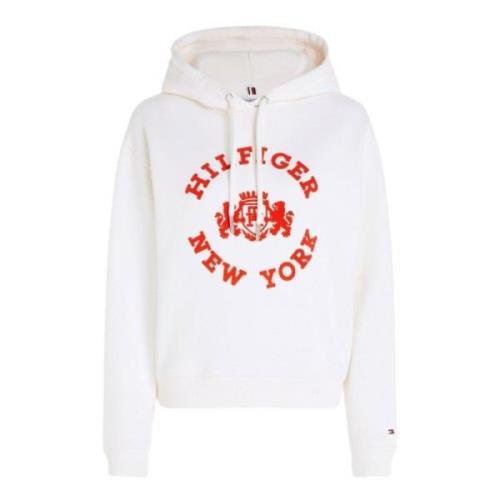 Tommy Hilfiger Vintage Amerikansk Huvtröja White, Dam