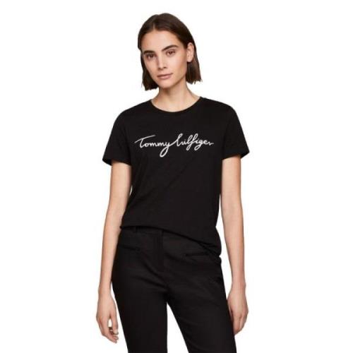 Tommy Hilfiger Heritage Crewneck T-Shirt Black, Dam