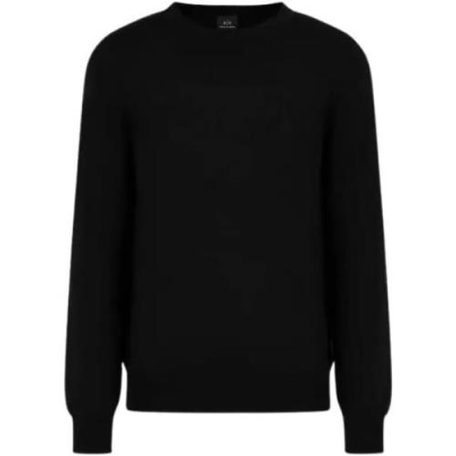 Armani Exchange Klassisk Crewneck Sweater Black, Herr
