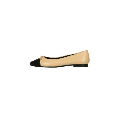 Tory Burch Cap-Toe Balettskor Beige, Dam