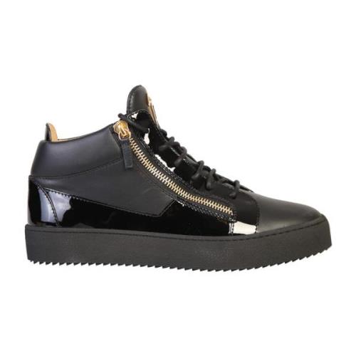 Giuseppe Zanotti Svarta Läder Snörskor Black, Herr