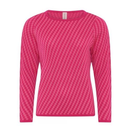 Skovhuus Speciell Rutig Pullover Blus Rosa Pink, Dam